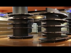 Display de supermarché en forme ovale Stand à une seule face Commerce de produits alimentaires Étagère d'affichage