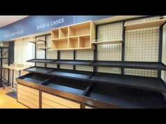 Étagère en bois métallique Étagère de magasin Étagère arrière panneau cadre en bois Étagère de supermarché