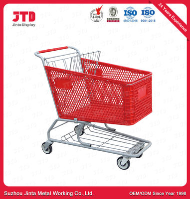 acheter panier en plastique du chariot 125L sur le caddie à quatre roues d'ODM de roues online manufacture