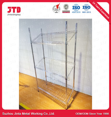 acheter le fil de 1200mm 450mm montrent l'ODM de rayonnage support d'acier inoxydable de 4 couches online manufacture