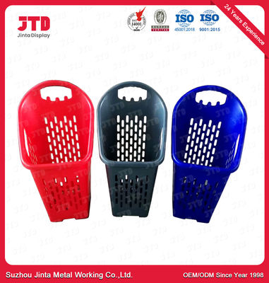 acheter Panier à provisions en plastique de dévoilement avec la couleur rouge des roues 60L online manufacture