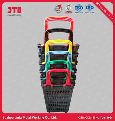 acheter vert bleu rouge de achat en plastique de paniers du chariot 60L online manufacture