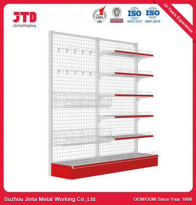 Type net support d'étagère de Mesh Back Panel Supermarket Gondola de fil en métal de rayonnage d'affichage de magasin