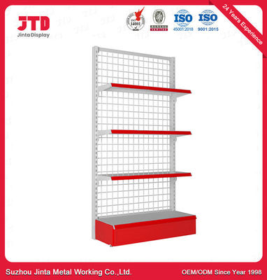 Type net support d'étagère de Mesh Back Panel Supermarket Gondola de fil en métal de rayonnage d'affichage de magasin