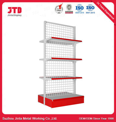 Type net support d'étagère de Mesh Back Panel Supermarket Gondola de fil en métal de rayonnage d'affichage de magasin