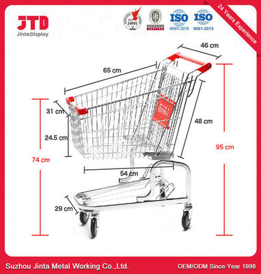 Supermarché Chariot d' achats Magasin de détail 90 / 100 / 120L Stockage Chariot d' achats