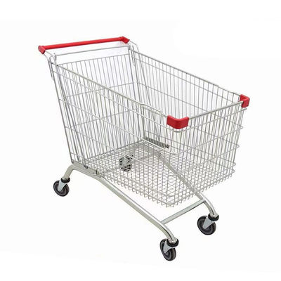 Chariot d'achat pliable Chariot à main en acier métallique avec quatre roues