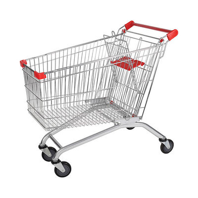 Chariot d'achat pliable Chariot à main en acier métallique avec quatre roues