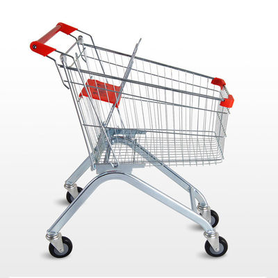 Carrosse à quatre roues pour le supermarché en métal type poignée pliable