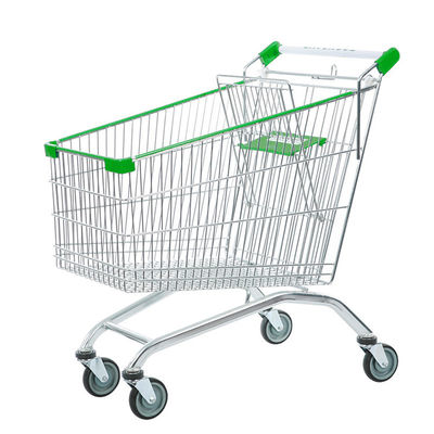 Supermarché épicerie magasin de métal chariot de shopping avec couleurs personnalisées et roues en caoutchouc