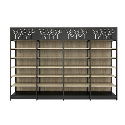 Étagère d'affichage de supermarché personnalisé Étagère d'affichage de magasin en acier et bois durable