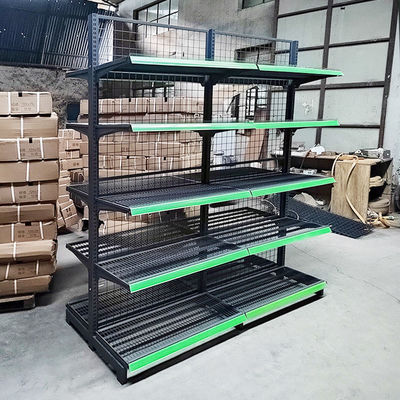 Étagère d'affichage de supermarché stable avec une capacité de charge de 30 à 80 kg par couche et acier laminé à froid