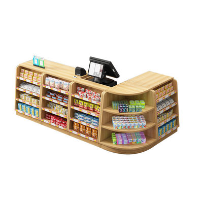 Compteur de caisse de supermarché en acier inoxydable personnalisable avec bande transporteuse