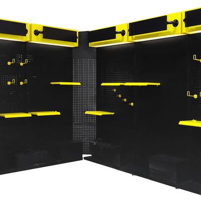 Étagère de rangement en métal perforé pour sol polyvalent, présentoir d'outils et de matériel