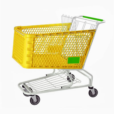 Panier de chariot en plastique avec impression de logo personnalisée, durable et léger pour la vente au détail
