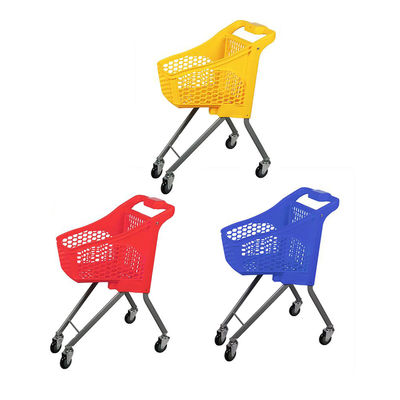 Chariot d'achat en plastique à 4 roues, facile à déplacer, supermarché, panier pour enfants