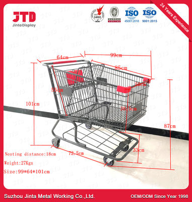 Caddie en acier résistant du chariot 180L à centre commercial de supermarché d'OEM